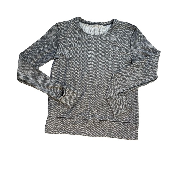 Lululemon Sweater Womens 6 Rush Hour Hazy Heather White Grey Mittens Zip Pocket - Picture 1 of 7